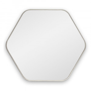 Шестиугольное зеркало в серебряной тонкой раме Hexagon M Silver (Хексаген) Smal 80*74 см